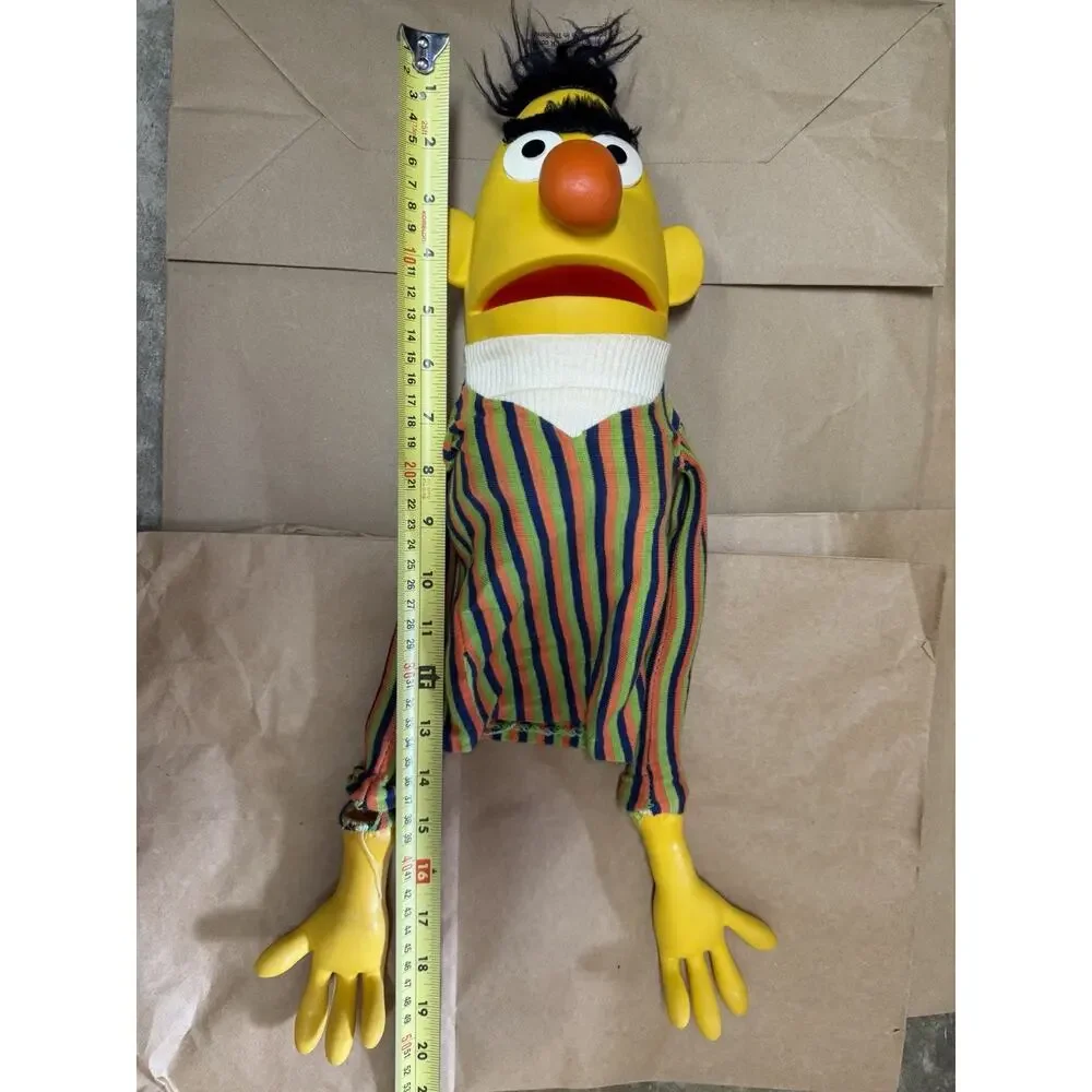 Bert Sesame Street Hand Puppet Vintage '70s Plastic Hands & Head Cloth Body